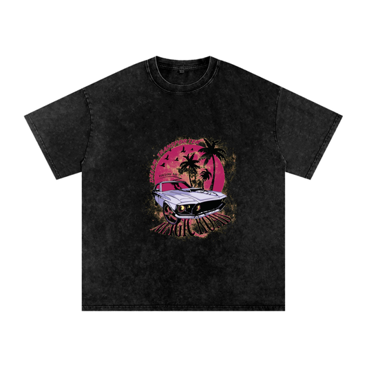 Snow Washed Oversized Cotton T-Shirt